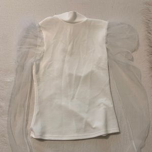White Puff Sleeve top NEVER WORN